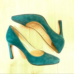 Nine West - Tatiana suede teal heels
